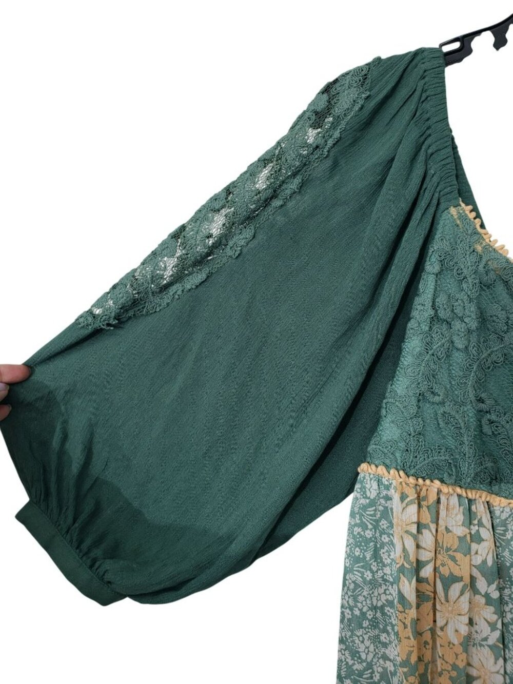 Miss Me Green Orange Milkmaid Mermaid Top Whimsigoth Medium Forest Fairy - Picture 4 of 12